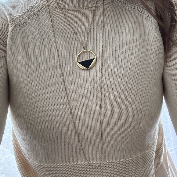 Express Gold and Black Geometric Necklace - Picture 2 of 5